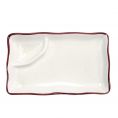 Rect. Platter W/ Triangular Compartment Creamy White 8"