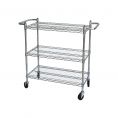Chrome-Plated 3-Tier Wire Cart 36" x 18" x 42"H
