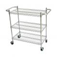 Chrome-Plated 3-Tier Wire Cart 48" x 24" x 42"H
