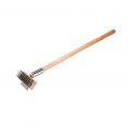 Pizza Oven Brush/Scraper W/ 27" Wood Handle