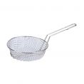 10"Dia Nickel-Plated Metal Round Culinary Basket Coarse Mesh