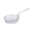 10"Dia Nickel-Plated Metal Round Culinary Basket Medium Mesh
