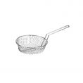 8"Dia Nickel-Plated Metal Round Culinary Basket Coarse Mesh