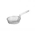 8"Dia Nickel-Plated Metal Round Culinary Basket Medium Mesh