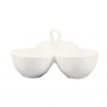 3 Compartment Leaf Shape Bowl W/ Handle 8ozx3 8"