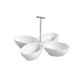 4 Compartment Leaf Shape Bowl W/ Metal Handle 8.5ozx4 13 1/2"