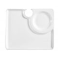 Square Party Plate W/ Wine Glass Hole 9"