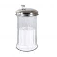 12oz Glass Sugar Pourer W/ SS Flap Cap