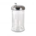 12oz Glass Sugar Pourer W/ SS Flap Cap