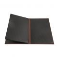 4-Panel Faux Leather Menu Cover Legal Size 8-1/2" x 14" Brown
