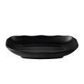 Platter Rect. Deep W/ Wavy Rim Matte Black 20oz 10"