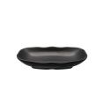 Platter Rect. Deep W/ Wavy Rim Matte Black 7oz 7"