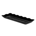 Platter Rect. Scallop Edge Black 13-1/2"x5-1/4"