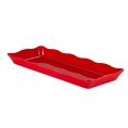 Platter Rect. Scallop Edge Red 14"x5-3/4"