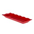 Platter Rect. Scallop Edge Red 17-1/2"x6-3/4"