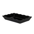 Platter Rect. Scallop Edge Black 13-3/4"x9-1/2"
