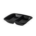 Sauce Dish Square 2-Compartment Matte Black 0.5oz x 2 3-1/8"