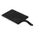 Serving Tray Faux Slate Rect. W/ Hdl Matte Black 13"x8-5/8" 17-1/2"OL