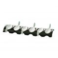 6 Tasting Spoons W/ Black Rect. Tray [Spoon 4" I Tray 12 1/2"]