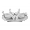 7 Cute Dishes 3.5ozx7 W/ Round Tray [Dish 5" I Tray 11 1/2"]