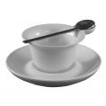Cup 2oz & Saucer Set W/ Spoon [Cup 3 3/4" I Saucer 4 1/2"]