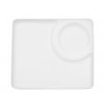 Square Plate W/ Round Compartment 9"
