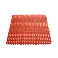 Floor Mat Rubber Interlocking Red 3x3'