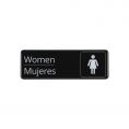 Spanish/English 9"x3"H Compliance Sign "Women"