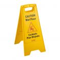 "A" Shape Foldaway Sign English/Spanish Caution Wet Floor