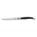 4-1/2" Blade Slim Euro Style Steak Knife Pointed Tip Full Tang Black Plastic Handle