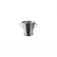 Serving Pail w/ Handle Stainless Steel Mini Hammered 3-1/2"Dia x 3-5/8"H