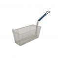 Fry Basket Nickel-Plate 13-1/4x5-3/4x5-1/2" with Front Hook Blue Handle