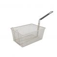 Fry Basket Nickel-Plate 13-3/8x9-1/2x6-1/4" with Front Hook Black Handle