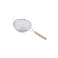 Double Mesh Strainer SS with Wood Handle 10-1/4"Dia
