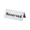 Stainless Steel Table Tent Sign "Reserved" 