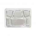 Stainless Steel Tray 6-Compartment W/ Trapezoid Center