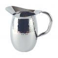 2 qt./64 oz. Hammered Stainless Steel Pitcher W/ Ice Guard