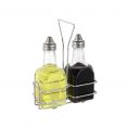 3-Piece 6oz Oil/Vinegar Cruet(2) and Chrome Rack(1) Set
