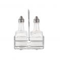 3-Piece 6oz Oil/Vinegar Cruet(2) and Chrome Rack(1) Set