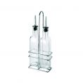 3-Piece 8oz Oil/Vinegar Cruet(2) and Chrome Rack(1) Set