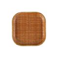 Bamboo Grove Plate Square Wooden Brown 10-1/2"