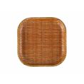 Bamboo Grove Plate Square Wooden Brown 8"