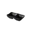 Dish Rect. 2-Compartment Matte Black 1.5oz x 2 5"