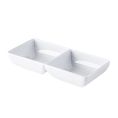 Dish Rect. 2-Compartment White 2.5oz x 2 5-7/8"