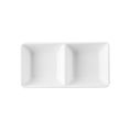 Dish Rect. 2-Comprt. Matte White 2.5oz x 2 5-1/4"