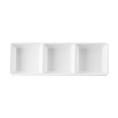 Dish Rect. 3-Comprt. Matte White 3oz x 3 8-1/2"