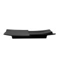 Plate Square 4-Section Textured Matte Black 9"