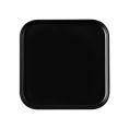 Hudson Plate Square Straight Side Matte Black 6"