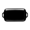 Serving Platter Rect. W/ Dual Hdl Matte Black 10-3/8"x5-1/2"