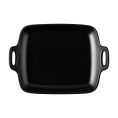 Serving Platter Rect. W/ Dual Hdl Matte Black 8-3/4"x6-3/8"